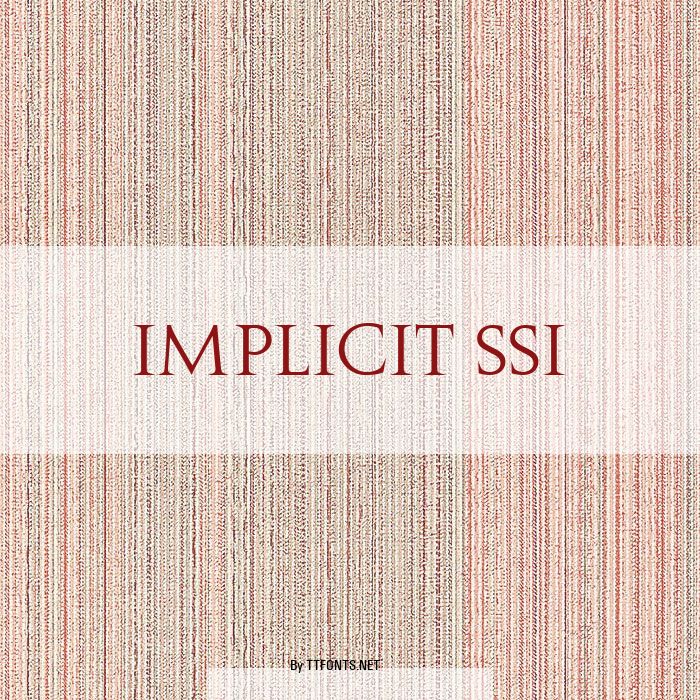 Implicit SSi example